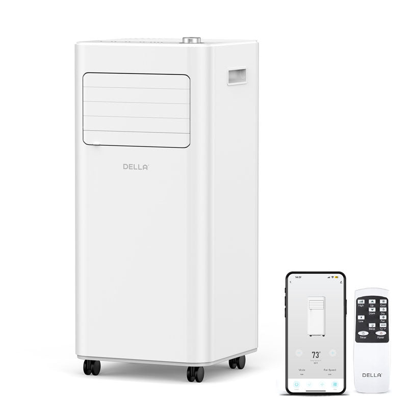 DELLA Traverse Series 10000 BTU Smart WiFi Enabled Portable AC with Heat/Remote/App Control, Cools Up To 250 Sq. Ft.