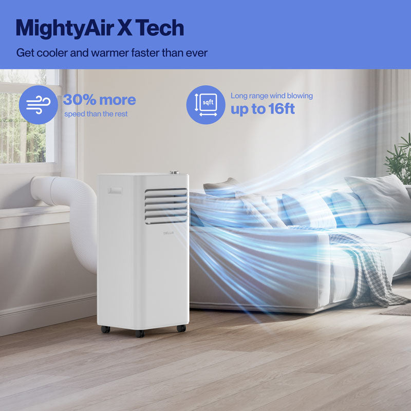 DELLA Traverse Series 10000 BTU Smart WiFi Enabled Portable AC with Heat/Remote/App Control, Cools Up To 250 Sq. Ft.