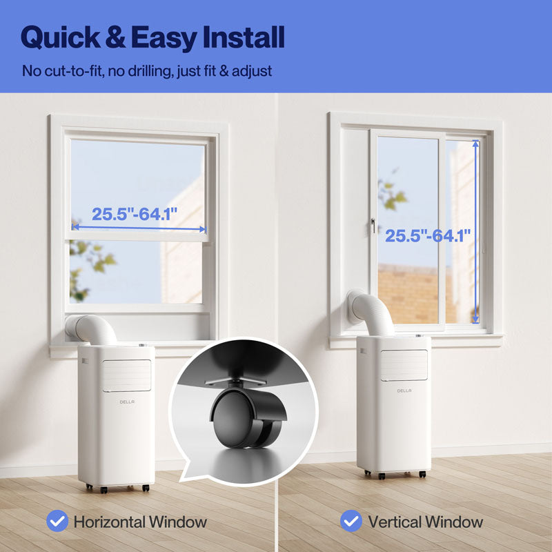 DELLA Traverse Series 10000 BTU Smart WiFi Enabled Portable AC with Remote/App Control, Cools Up To 250 Sq. Ft.
