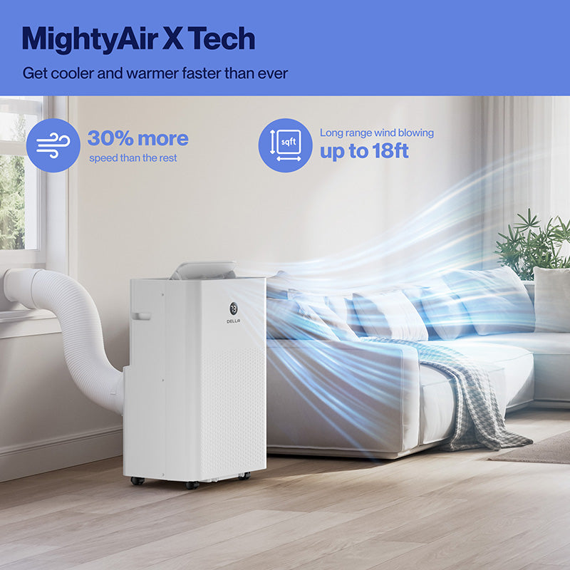 DELLA Traverse Series 14,000 BTU Portable Air Conditioner with Heat Pump, Cools Up To 400 Sq.Ft.