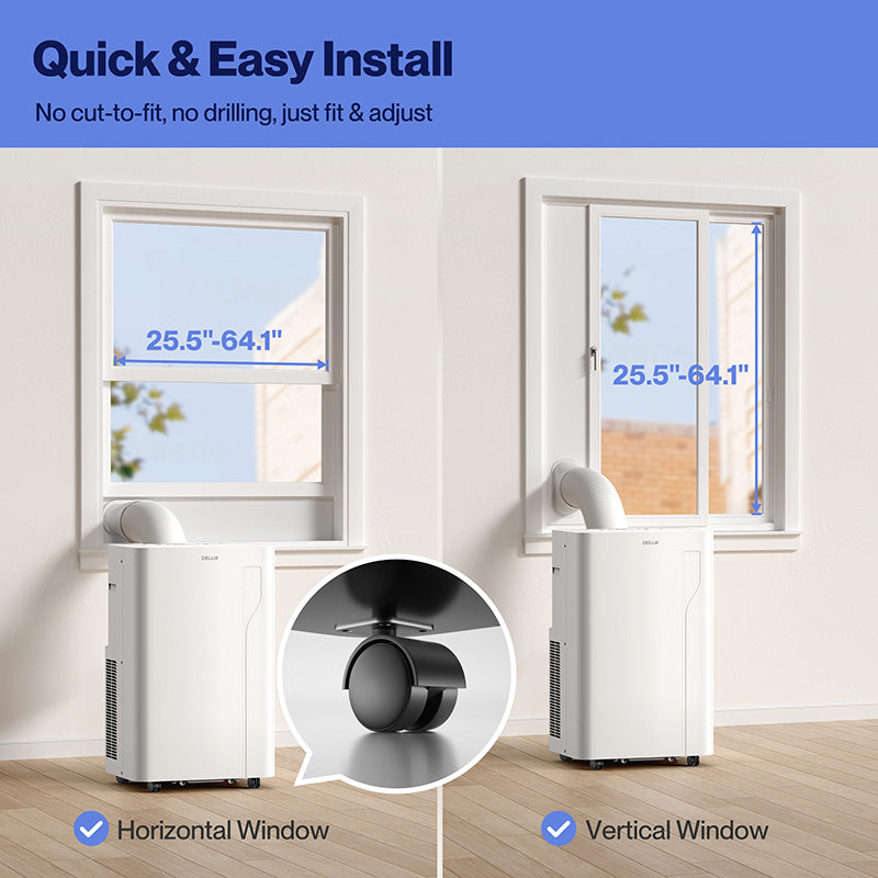 DELLA Velocity Series 14,000 BTU Smart WiFi Enabled Portable AC with Heat/Remote/App Control, Cools Up To 400 Sq. Ft.
