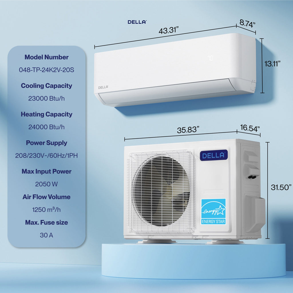Optima Series 24000 BTU SEER2 20 Ultra Heat Mini-Split AC - Up to 1500 Sq.Ft.