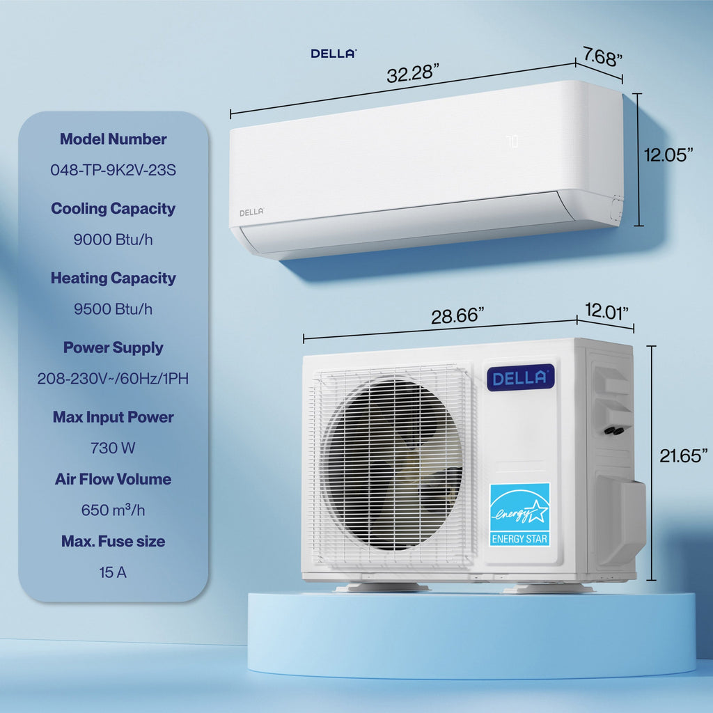 Optima Series 9000 BTU SEER2 23 Ultra Heat Mini-Split AC - Up to 400 Sq.Ft.
