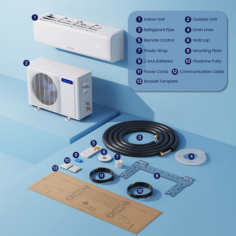 Vita Series 12000 BTU SEER2 21 Mini-Split Heat Pump AC - Up to 550 Sq.Ft.
