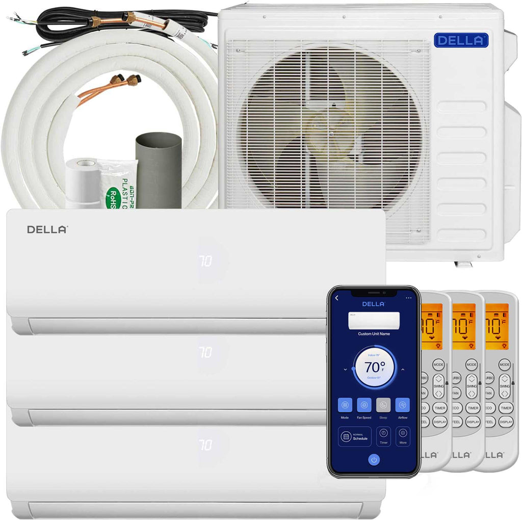 Vario Series 27000 BTU Tri-Zone Mini Split AC (12K+12K+12K) – Up to 1650 Sq.Ft.