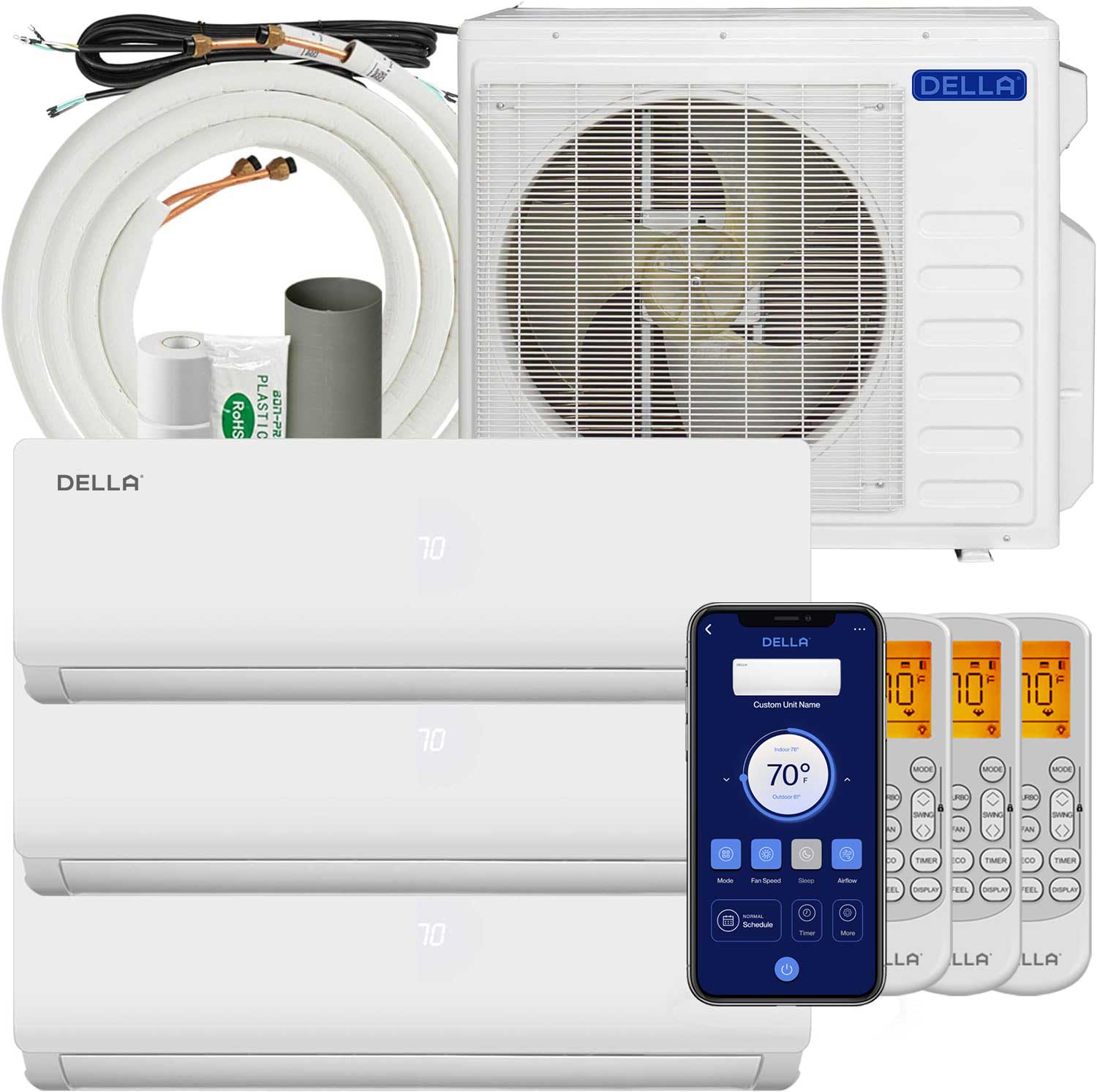 Vario Series 27000 BTU Tri-Zone Mini Split AC (9k+9K+9K) – Up to 1200 Sq.Ft.