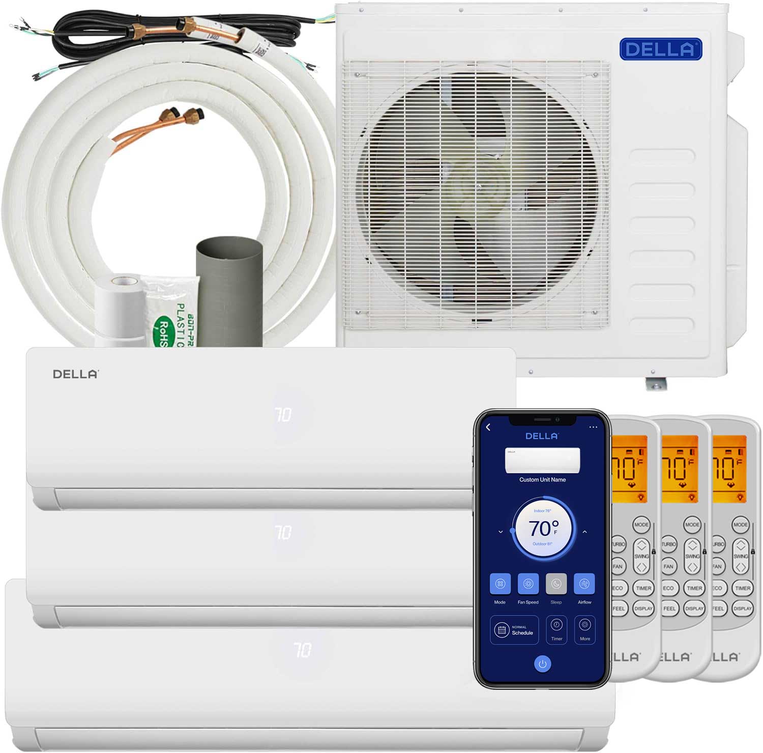 Vario Series 36000 BTU Tri-Zone Mini Split AC (12K+12K+18K) – Up to 2100 Sq.Ft.