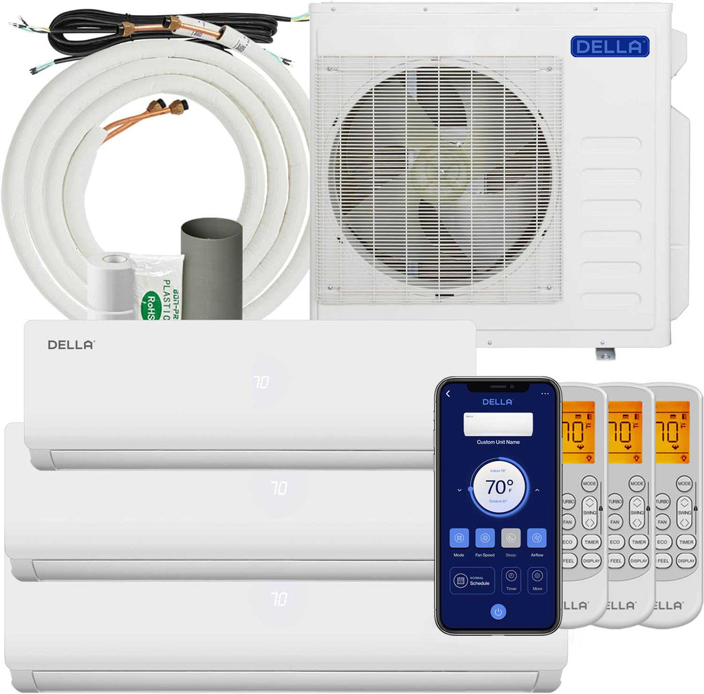 Vario Series 36000 BTU Tri-Zone Mini Split AC (12K+18K+18K) – Up to 2550 Sq.Ft.