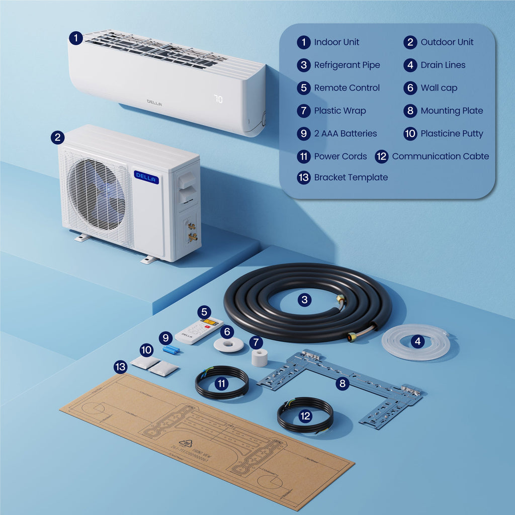 Motto Series 12000 BTU SEER2 17 Mini-Split Heat Pump AC - Up to 550 Sq.Ft.