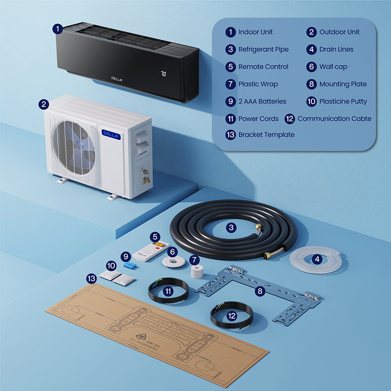 Umbra Series 9000 BTU SEER2 19 Mini-Split Heat Pump AC - Up to 400 Sq.Ft.