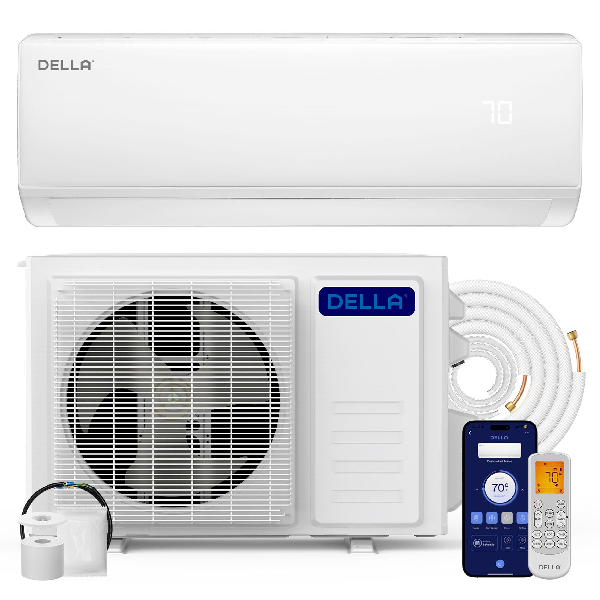 Econo Series 11000 BTU SEER2 17 Mini-Split Heat Pump AC - Up to 550 Sq.Ft.