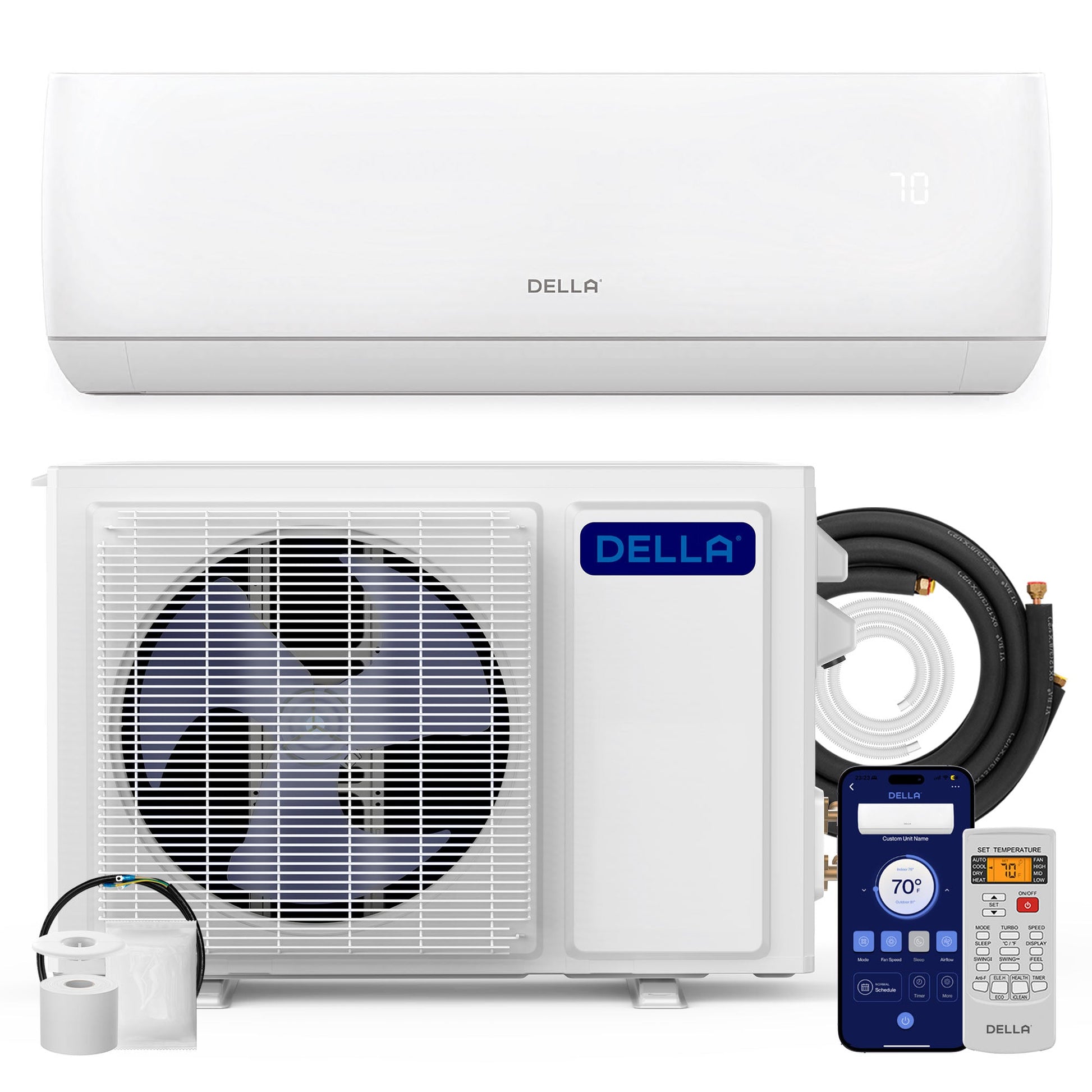Motto Series 9000 BTU SEER2 19 Mini-Split Heat Pump AC - Up to 400 Sq.Ft.